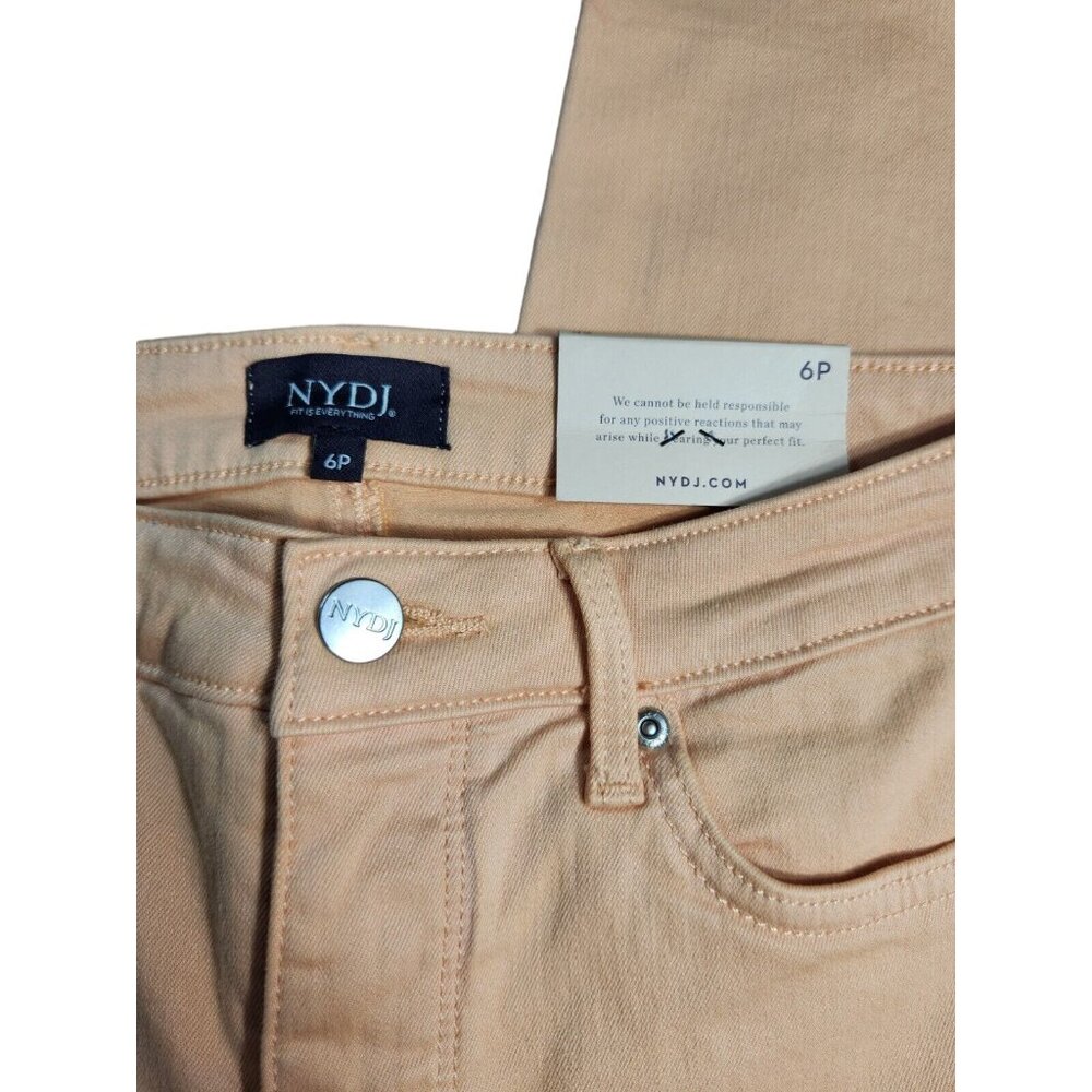 Nydj Chloe Womens Size 6 P Petite Capri Crop Jeans  Melon Side Slits Stretch 26 - Picture 9 of 11